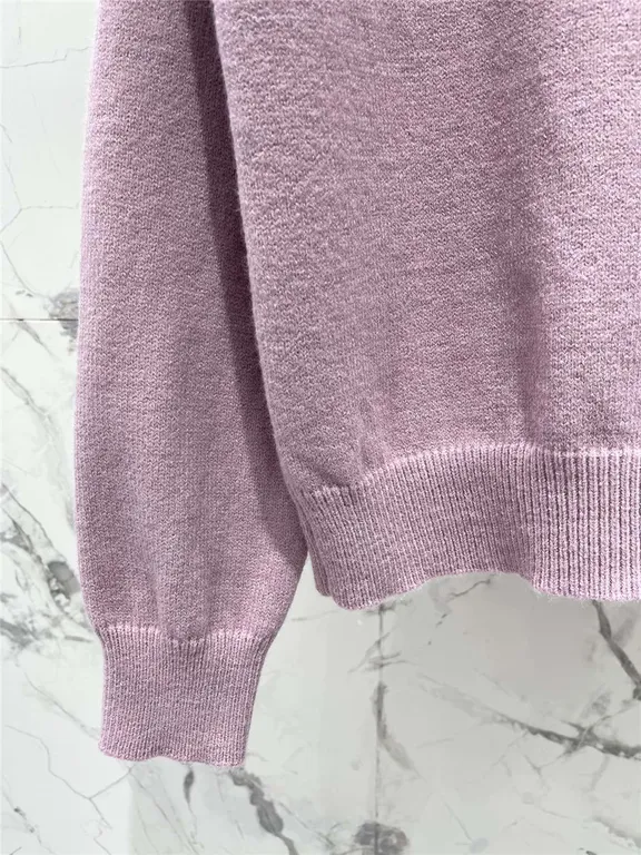 Miu Miu Double Knit Turtleneck Sweater Pink